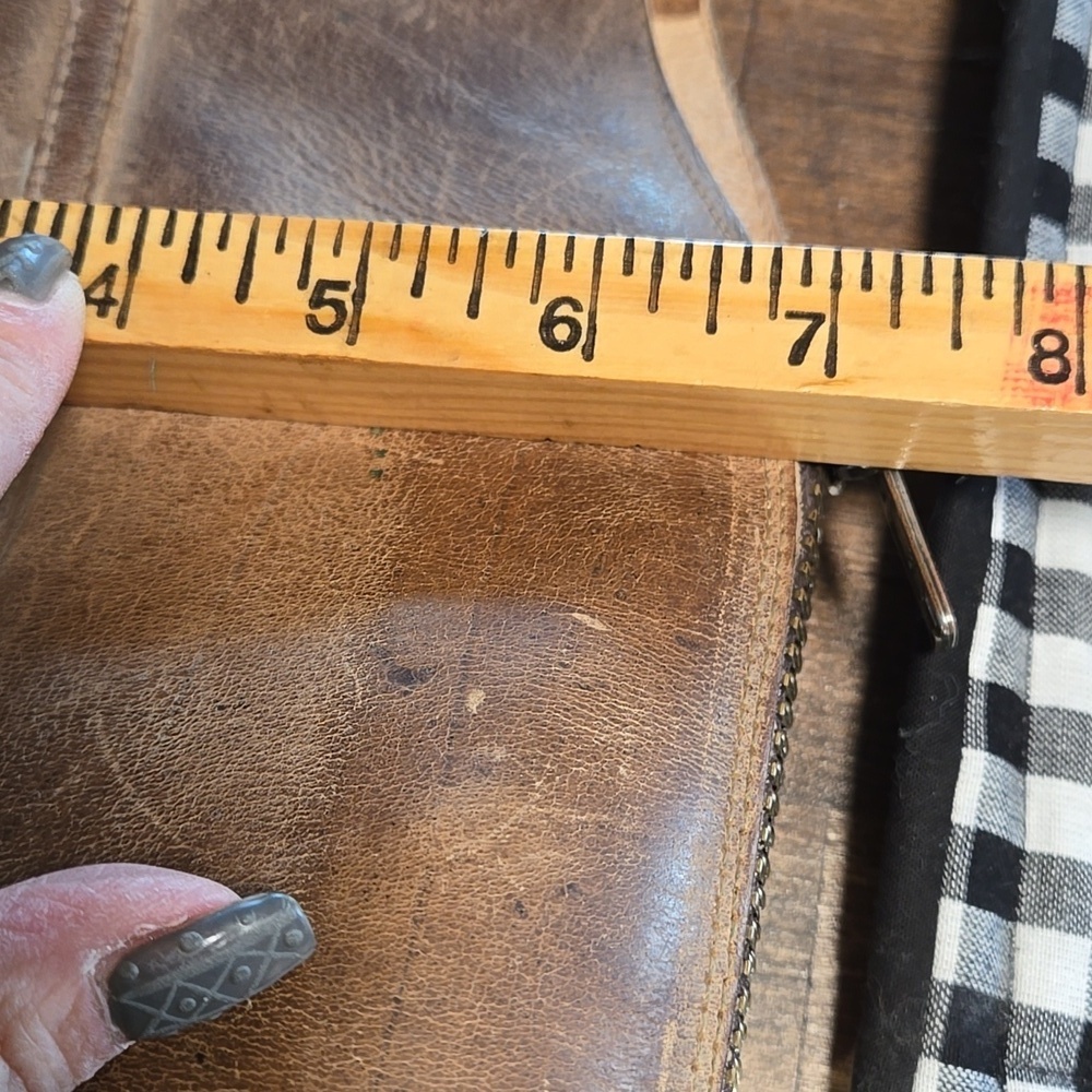 Freebird Aspen Knee High Leather Boots Straps Zip Back Brown Saddle Leather 7 - Picture 12 of 12